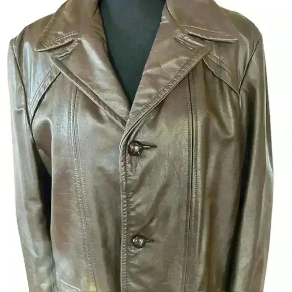 RARE 1970 Rocky Balboa Bonds 5th Avenue Leather Jacket, BROWN not Black, size 40 - Picture 2 of 10